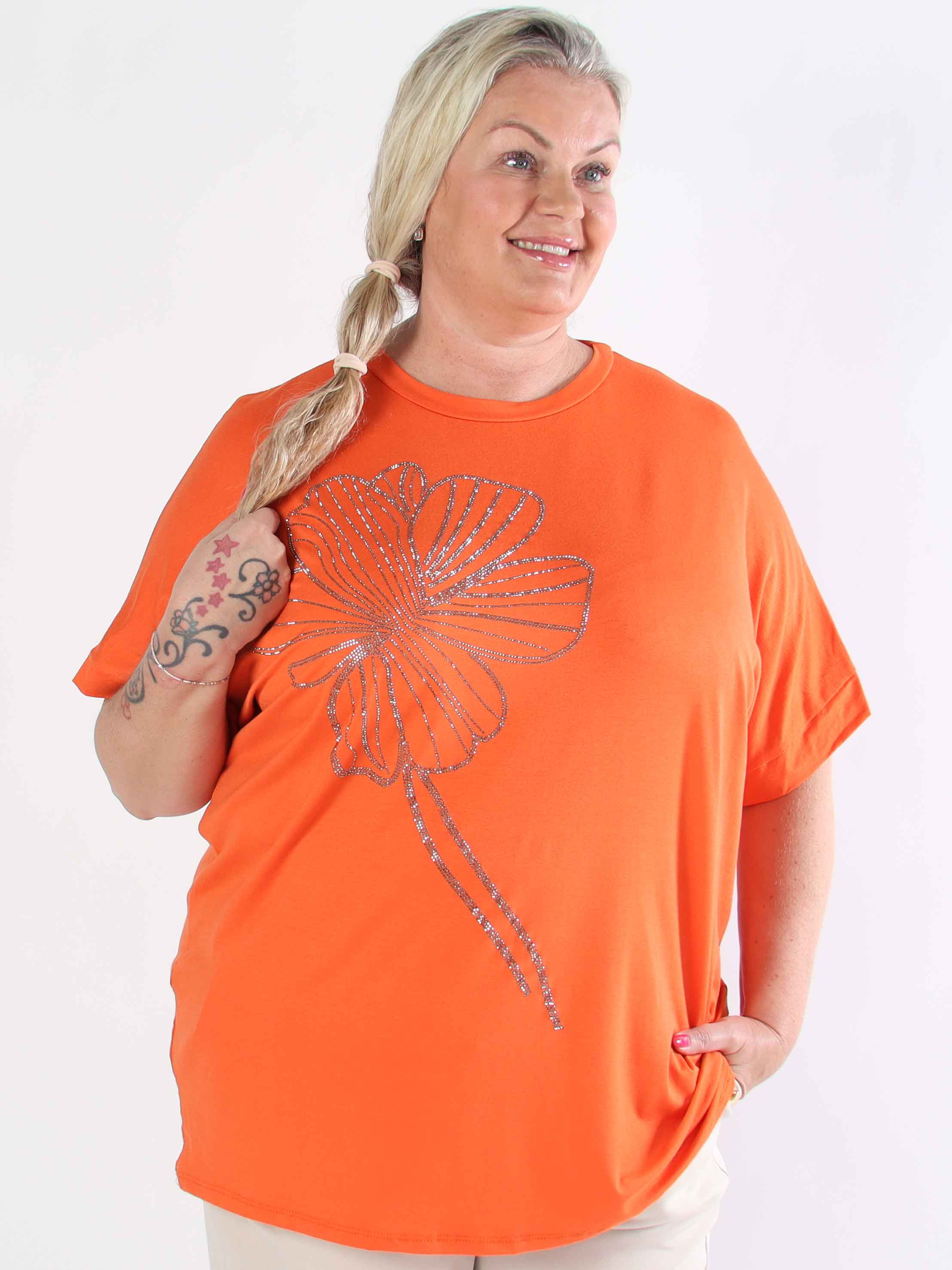 Reece - Blød plus size t-shirt i viskose med similisten